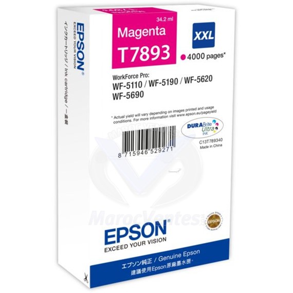 Epson Encre magenta XXL WF-5110DW/5190DW/5620DWF/5690DWF/400 C13T789340
